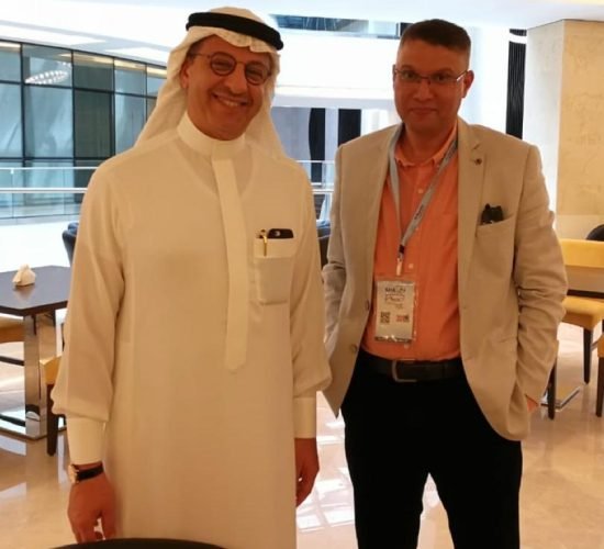 أ د احمد رزق مع الدكتور هاني نجم رئيس قسم جراحة القلب في كليفلاند كلينك بالولايات المتحدة الامريكيه